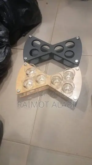 X Shaped Tequila Rack With Glass