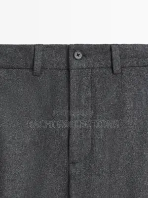 Wool Blend Flannel Trousers