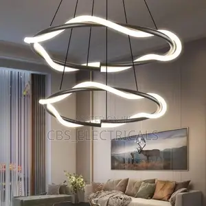 Double Wavy Led Ring Chandelier