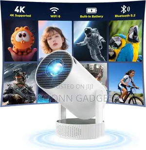 Mini Projector Wifi and Bluetooth, Built-in Rechargeable Battery,