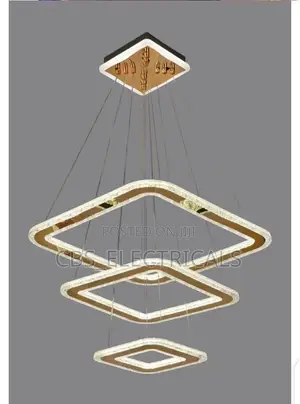 Led Diamond Rings and Long-Drop Sculptural Chandeliers
