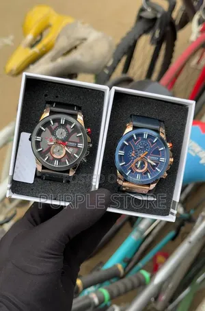 Curren Chronograph Watch Quality "Leather" Strap Watches for-Men 