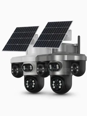 4 Lens Solar PTZ Camera 360° 4g Camera With Dual Solar Panels"