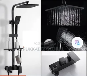 Black Square Shape Standing Shower