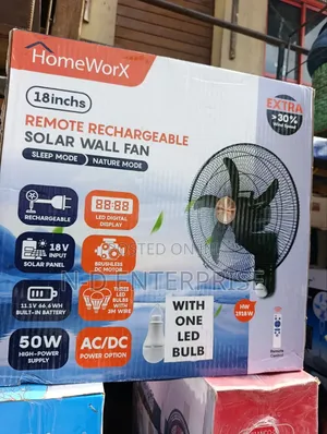 Remote Rechargeable Wall Solar Fan