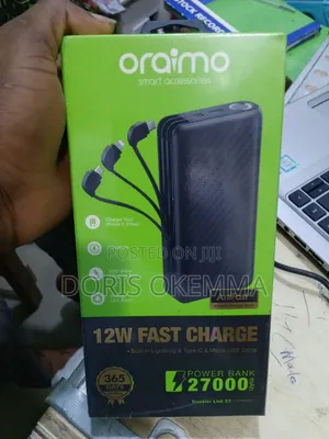 Oraimo Traveler Link 27 (P5271) 27,000mah Power Bank 3 Built-in Cables