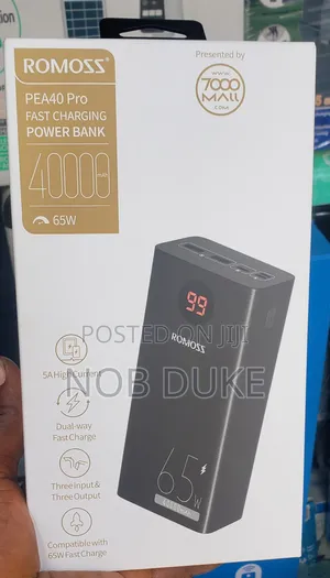 Romoss Pea 40 Pro 65watts Power Bank
40000mah