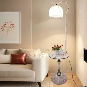 2-in-1 Luxury Led Floor Lamp + Marble Side Table