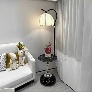 2-in-1 Luxury Led Floor Lamp + Marble Side Table