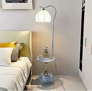 2-in-1 Luxury Led Floor Lamp + Marble Side Table