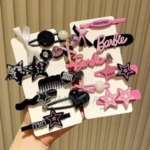 Trendy Barbie Hair Pin - Pink and Black
