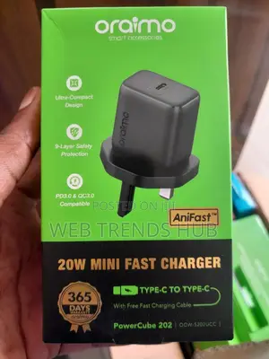 Oraimo 20w Mini Fast Charger Kit (Type-C to Type-C) - Powercube 202