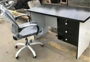 4ft Office Table and Rolling Chair Available