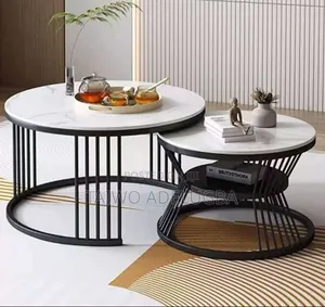 Real Marble Twin Glass Table