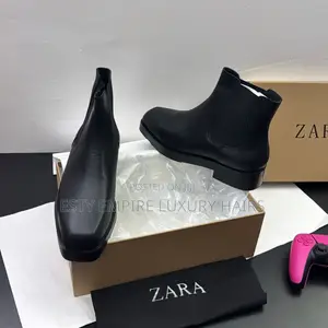 Quality Luxury Zara Squared Faced Leather Boots