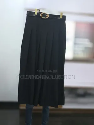 Beautiful Black Long Half Pleated Skirt