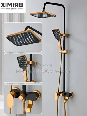 Black and Gold Standing Shower Sets