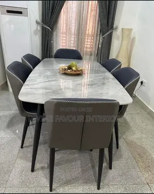 Marble Dinning Table + 6 Chairs- Seat