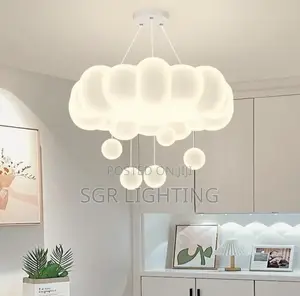 White Cloud Chandeliers Led Children's Room Lamps Star Bubble