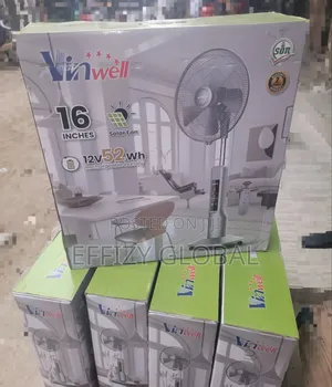 Vinwell 16.Inches Solar Fan With Big Panel Rechargeable Battery