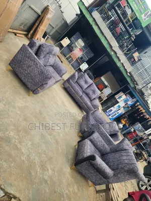 6 Seaters Padded Grey Sfa Chairs.
