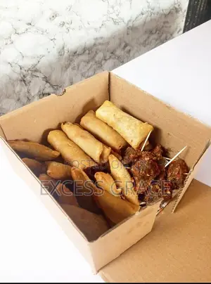 Small Chops in a Platter Box and Party Plate