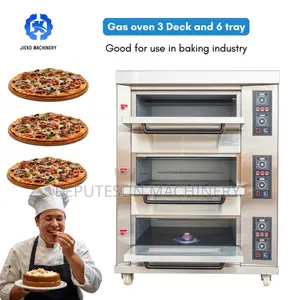 Industrial Gas Oven 3 Deck, 6 Trays