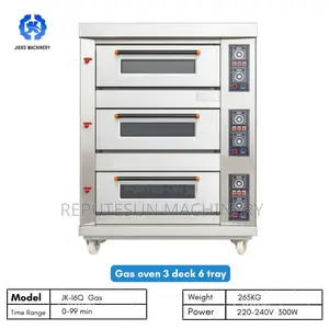 3 Deck, 6 Trays Bakery Gas Oven