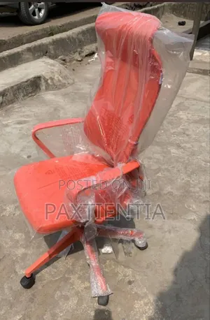 Adjustable Height Swivel Chair (Orange)