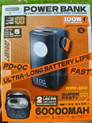 100w Remax Portable Power Bank 60,000mah