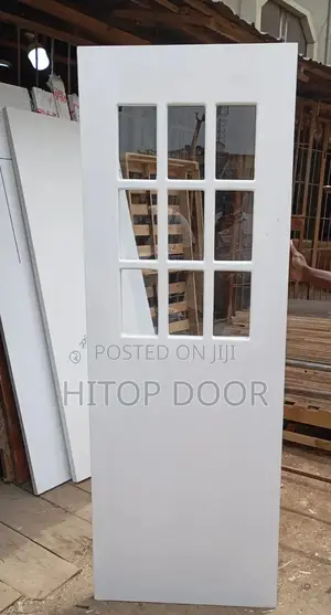 Modern Half French Door With Frame and Architrave