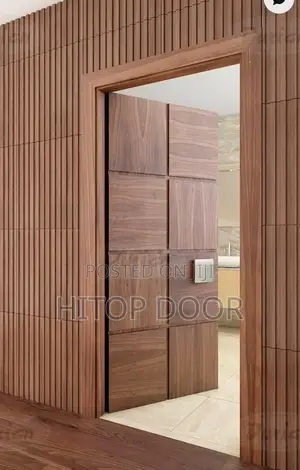 Hitops Crafted HDF Door (America Coffee) With Frame and Architrave