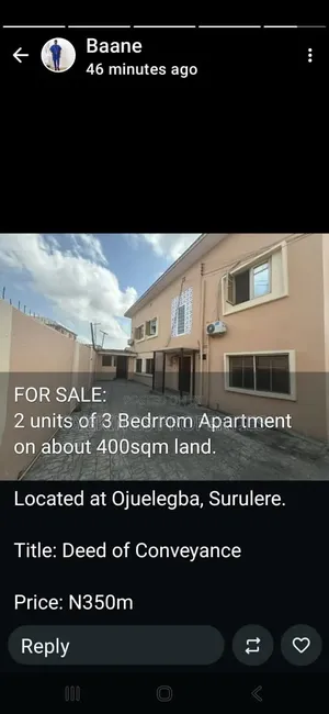 3bdrm Block of Flats in Ojuelegba for sale