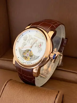 Ulysses Nardin Quality Luxury Chronograph Genuine Leather Wristwatch