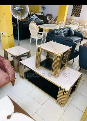 Quality Marble Center Table With 2 Side Stool