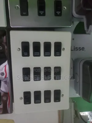 White and Black Button 12 Gang Grid Plate