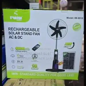 18-inch Iwin Solar Rechargeable Standing Fan With Mosquito Repellent