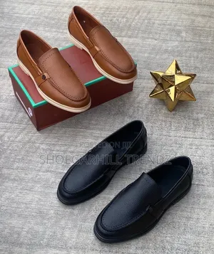 Mens Loro Piana Leather Loafers Shoes