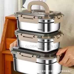 3in1, 4in1,5in1 Storage Stainless Plates With a Silicone Cover