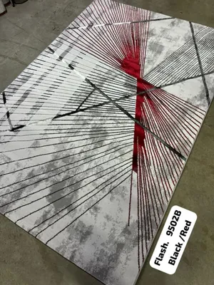 Flash Design Red and Black Colour Center Rug Turkish