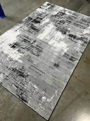 Gray Colour Mixed With Touch of Black Turkish Center Rug