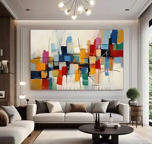 Abstract Colorful Print Modern Geometry Line Oil Acrylic Canvas