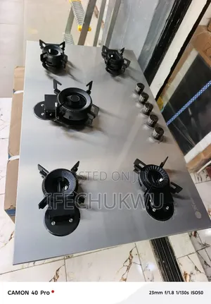 Original Newcastle Inbuilt Cabinet 60x90cm Flips Up 5 Burners Gas Hob