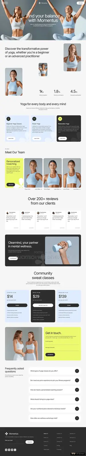 Fitness Gym Website for Membership and Plans