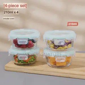 Round 6pcs Food, Microwave Heating Bowl Glass Preservation