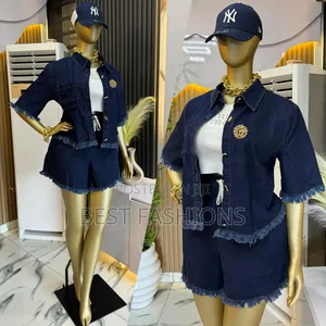 Ladies 2pcs Jeans Shorts