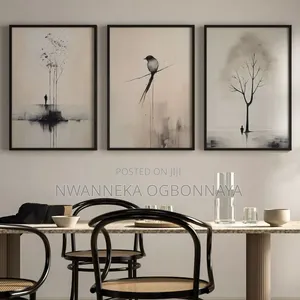 3set of 3 Minimalist Tree Branch Canvas Artworks
