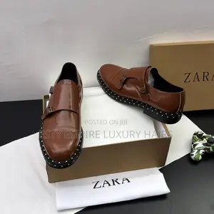 Zara Brown Corporate Double Monkstrap Shoe