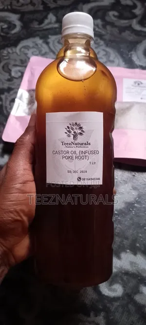 Castor Oil (Infused Poke Root) 100ml, 250ml, 500ml, 1ltr.
