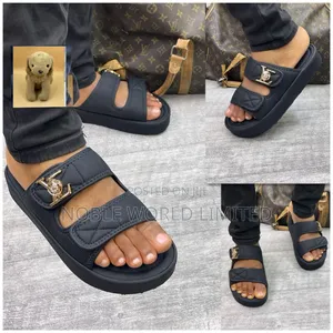 Black/Ash Louis Vuitton Unisex Slides